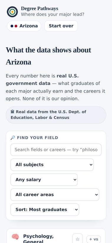 The earlier mobile layout, where a screen and a half of header and trust badges came before the first major